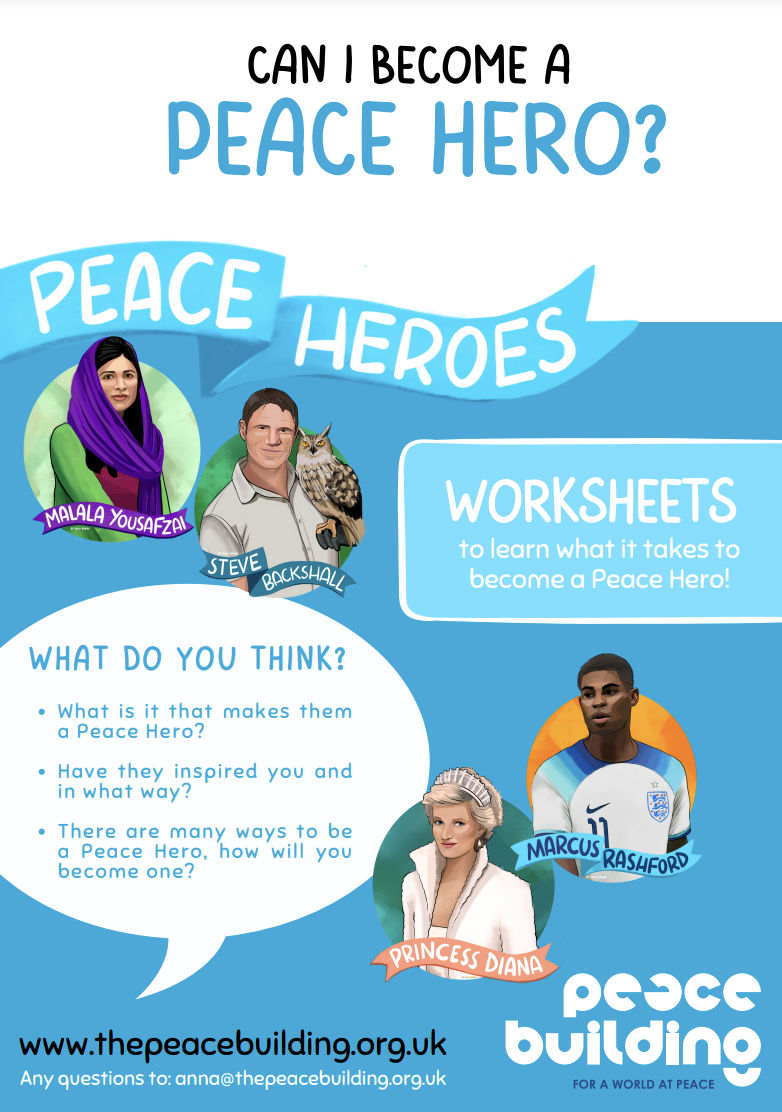 Peace Heroes Work Booklet for Years 6 to 11 (8 pages)